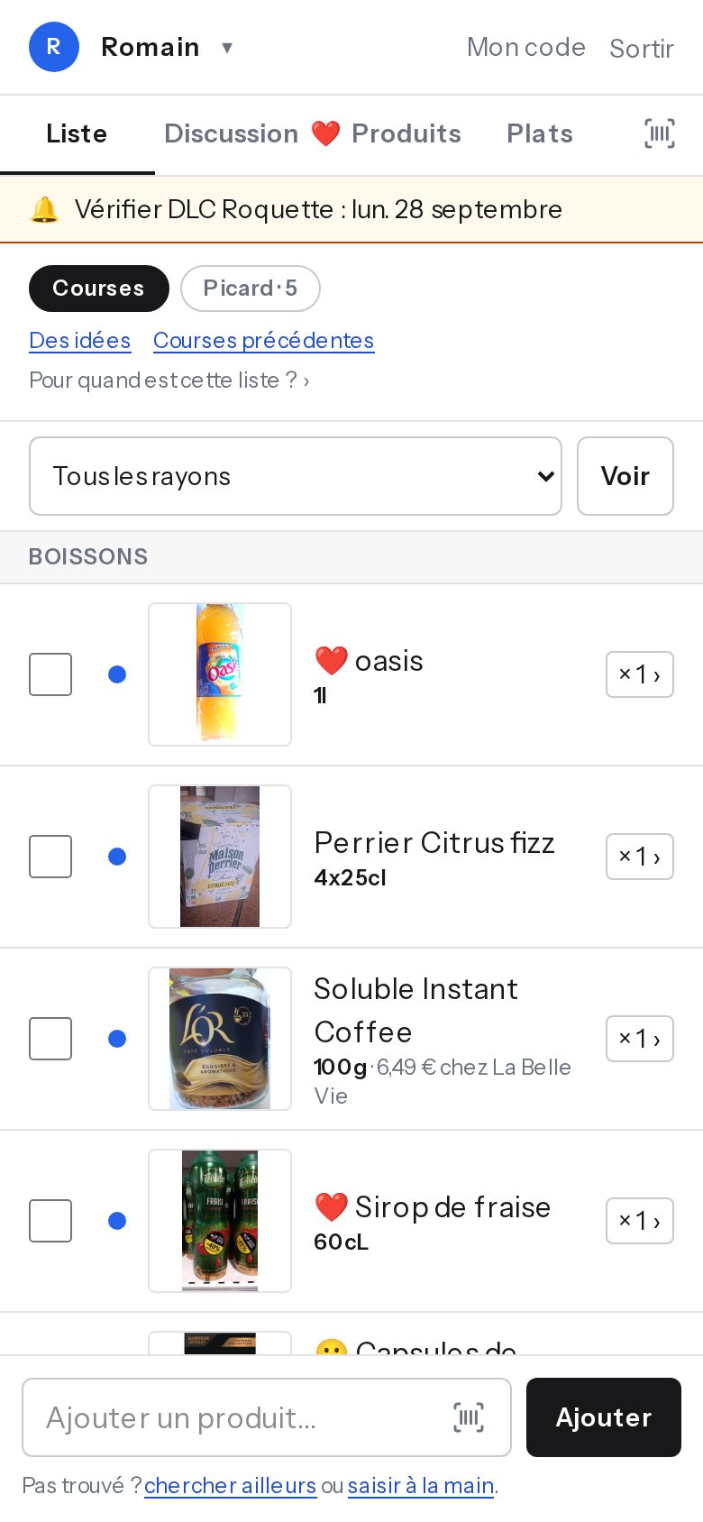 Courses sur téléphone : la liste à cocher en magasin
